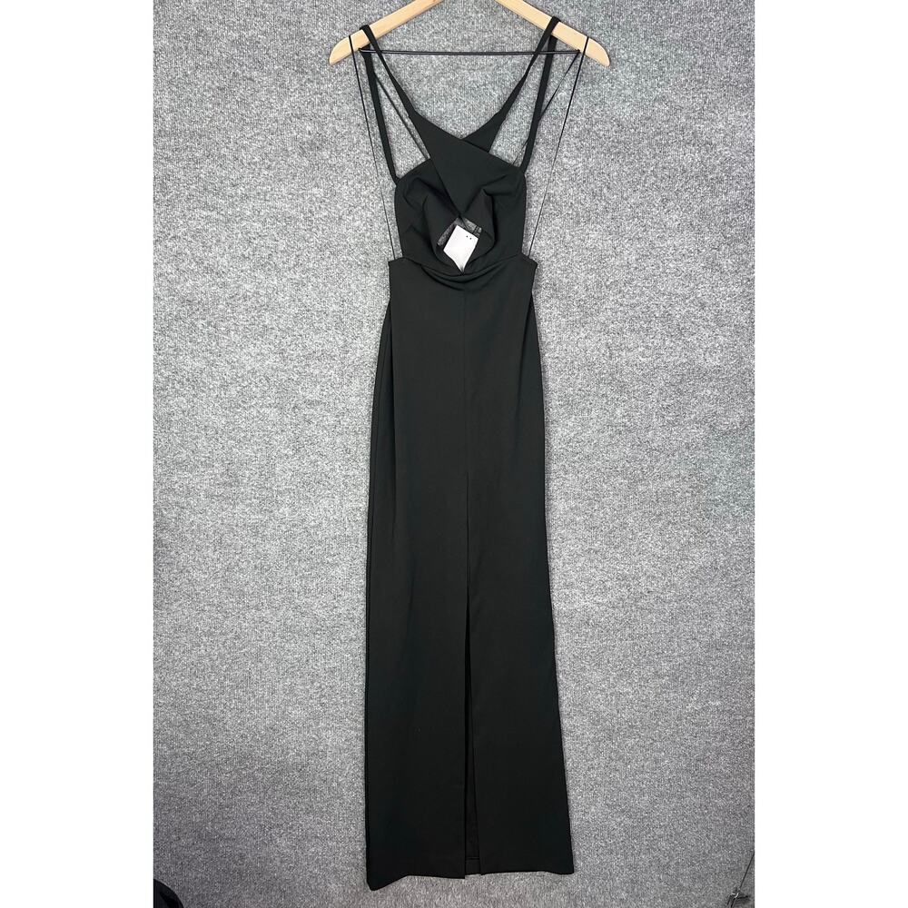 NEW Solace London Black Maxi Dress Back Less Size 2
